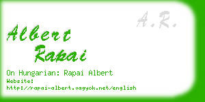 albert rapai business card